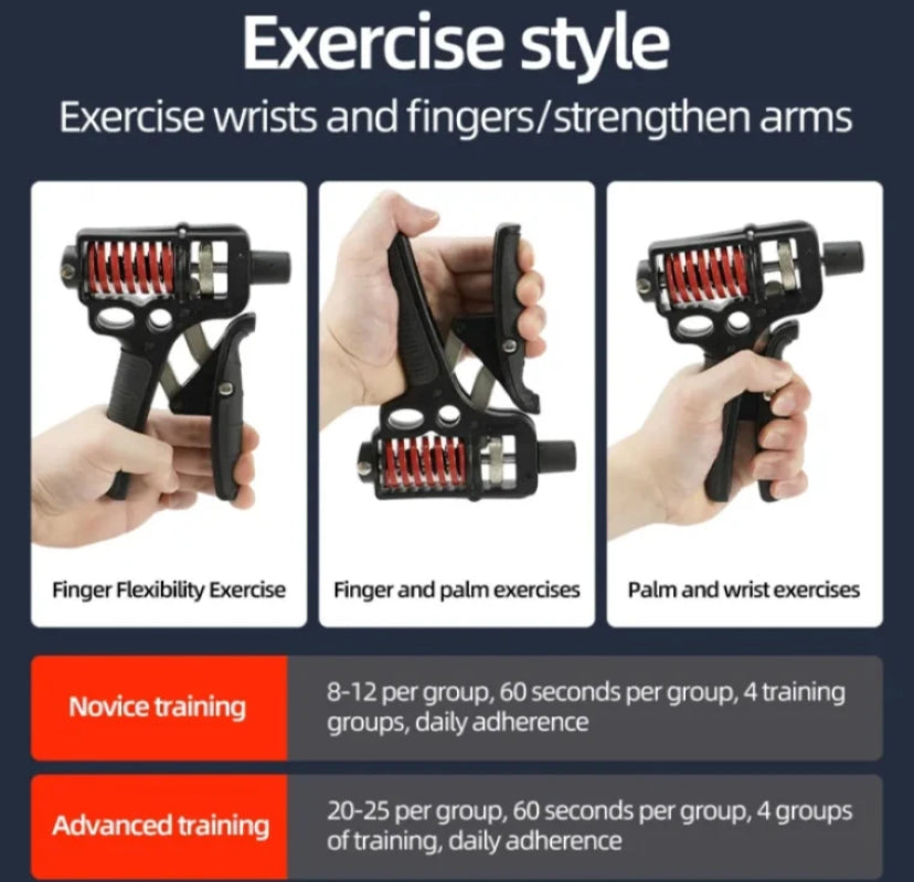 5-125Kg Adjustable Heavy Hand Grip Strengthener Finger Expander Arm Wrist Forearm Trainers Fitness Steel Spring Gripper Exercise