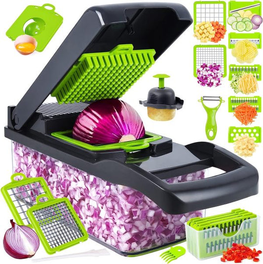 12 In 1 Multifunctional Vegetable Slicer Cutter Shredders Slicer With Basket Fruit Potato Chopper Carrot Grater